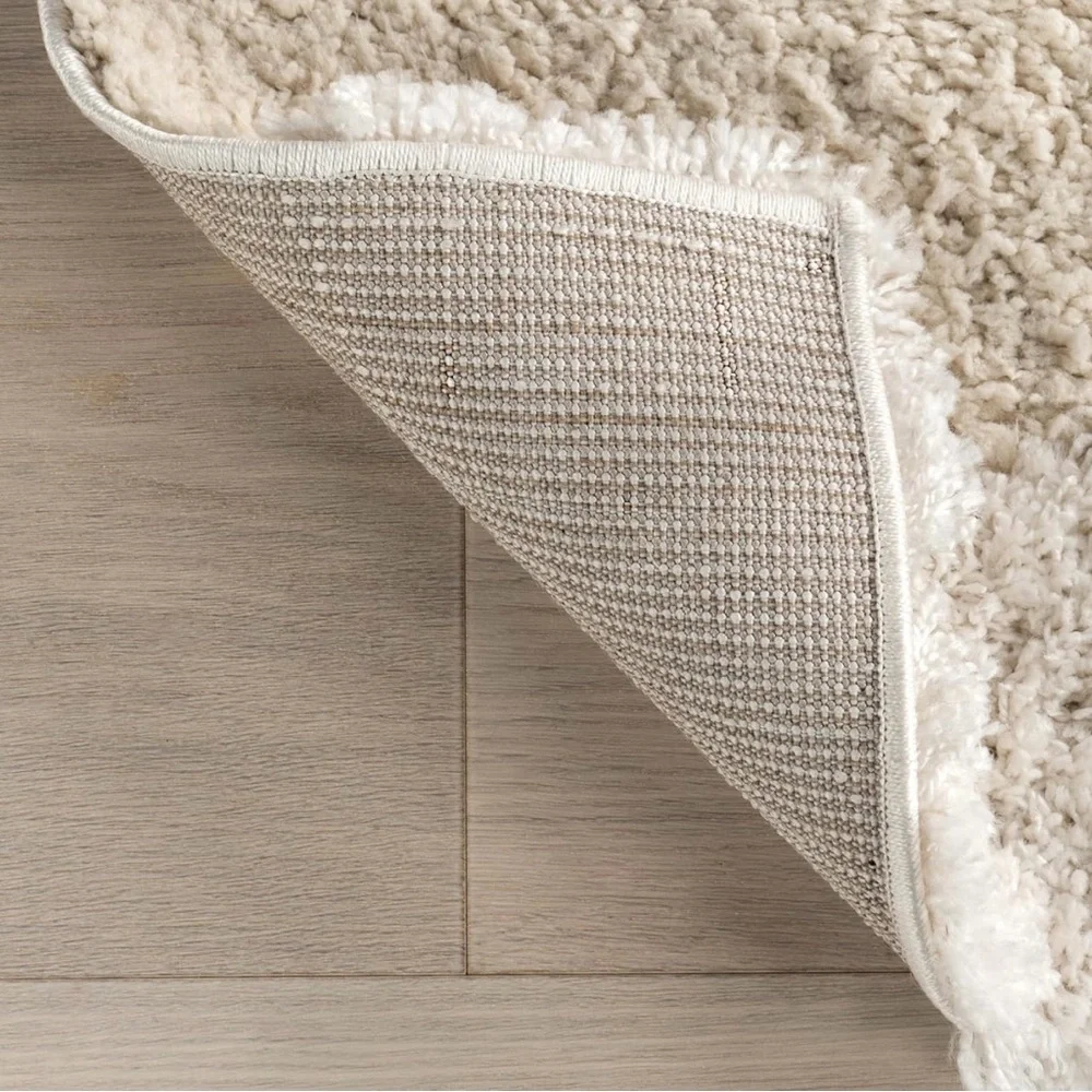 NEW West Elm White Cream Boho Tassel Geometric Shag Area Rug Carpet - 10' x 8'